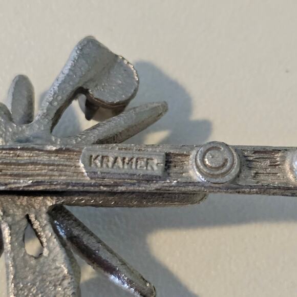 Vintage Kramer Atomic Silver Brooch Pin - Picture 3 of 7